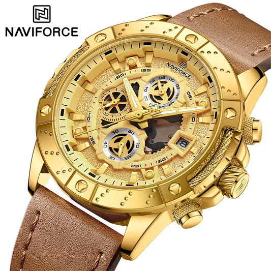 Relogio Masculino NAVIFORCE Luxury Leather Strap Luminous