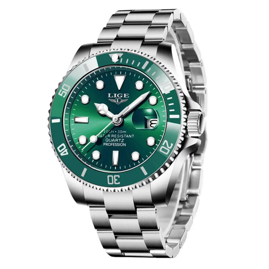 Relógio Masculino Impermeável Esporte, Relógio Quartzo, Relógio de Data, 30ATM, Top Brand, Moda Luxo, Mergulhador