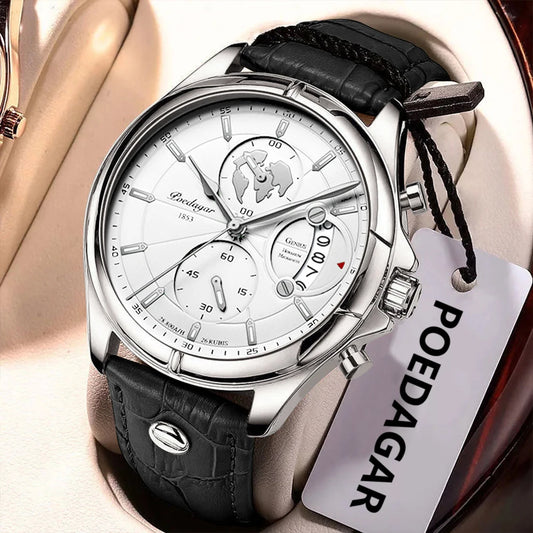 Relógio Masculino POEDAGAR Luxury Man Wristwatch Chronograph Casual Quartz